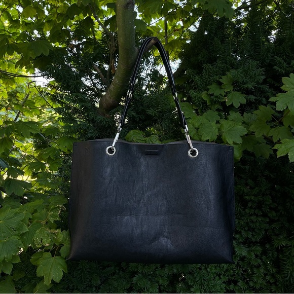 Calvin Klein Convertible Reversible Tote / Crossbody Bag - Black/Taupe - Picture 2 of 6